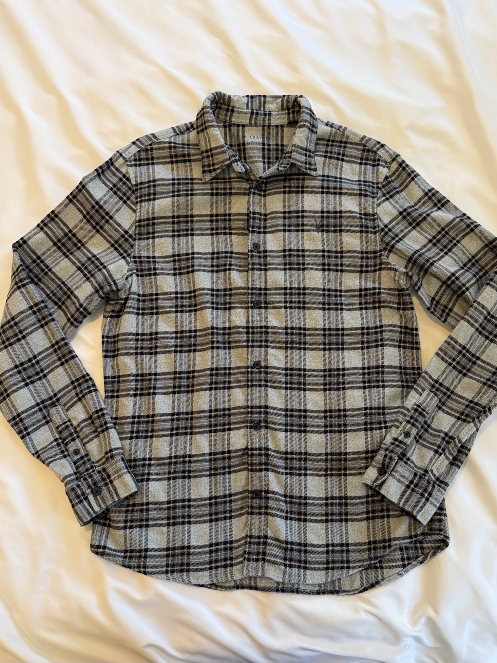 Allsaints Gaines Men’s Long Sleeve Flannel Size Medium - Picture 1 of 12